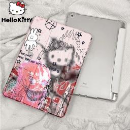 Sanrio Hello Kitty Demon Dark IPad Pro 11 Trifold Tablet Protector Case Y2k Punk Korean Fashion Ipad Air 1 2 3 Mini 4 5 6 Cover