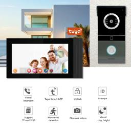 Factory 7 Inch Touch Screen Smart Video Door Phone Support RFID Card Unlocking Access Control Multi-language Setting