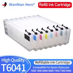 T6041-T6049 Empty Refill Ink Cartridge With Chip Compatible For EPSON Stylus pro 7800 7880 9800 9880 7450 7400 9400 7400 9450