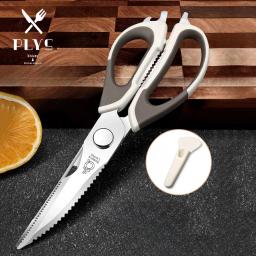 Stainless Steel Kitchen Scissor Strong Home Vegetable Chopper Chicken Bone Fish Food Scissor Multi-purpose Kitchen Gadget