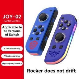 Wireless Controllers for Nintendo Switch RGB Gamepad Support 6 Axis Gyro Wake Up Function with Thumb Grip Caps Joypad Joystick