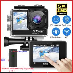 Action Camera 5K 4K60FPS EIS 48MP Wi-Fi Dual Screen 170D 8X Zoom Pre Record 30M Waterproof Sport Camera With Sony IMX576 Lens