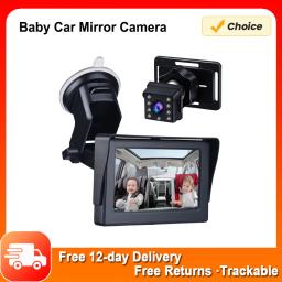 Baby Car Mirror 1080P Baby Car Camera Night Vision Safety Car Seat Mirror Cameras Monitored Mirrors with Wide Crystal Clear View