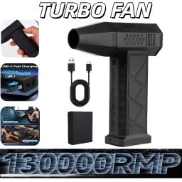 Electric Air Blower 130000RPM Powerful Snow Blower High-speed Dust Fan Mini Turbo Jet Fan Handheld Brushless Motor Car Dryer