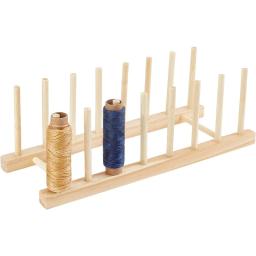 16 Spools Wood Thread Rack 1 Set Sewing Embroidery Thread Cone Holder 12x4.7x4.1" Spools Holder Organizer Stand for Quilting