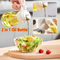 2 in 1 Pour Spray Sprayer Kitchen Fryer Air Spray Oil Dispenser Bottle for Olive Oil Cooking Frying BBQ Camping Large Capacity