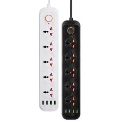 Surge Protector Power Strip Universal 4 USB Ports Electric Plug Socket 5 Outlets Widely Spaced Outlets Outlet Extender Office