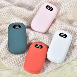 Hand Warmers Rechargeable 6000mAh Electric Portable Pocket Heater Heat Therapy Mini Multi-Function Pocket Warmer Digital Display