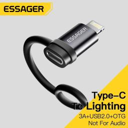 Essager Lighting To Type C Adapter 3A Fast Charging IOS Female to Type-C Male Connector For IPhone 15 14 13 Pro IPad Converter