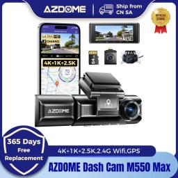 AZDOME M550 Max Dash Cam Ultra HD 4K+1K+2.5K 3.18”Screen Built-in GPS Wifi Car DVR 24H Parking Monitor Night Vision w/ Rear Cam