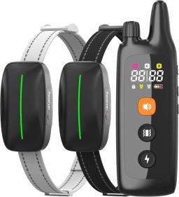 DT510-2 Dog Training Shock Collar 3300FT Dog Bark Collar with Remote IP67 Waterproof 4 Training Modes Beep Vibration Shock Light