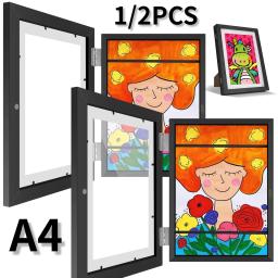 Children Art Frames Magnetic Front Open Changeable Kids Frametory for Poster Photo Drawing Paintings Pictures Display Home Decor