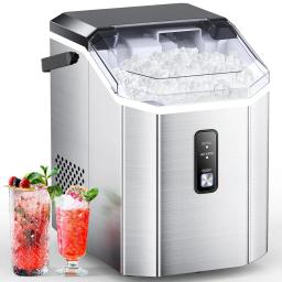 Ice Maker Countertop, Chewable Nugget Ice Cubes Machine, Quick Ice Making 34Lbs/Day