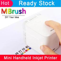 Ready Stock MBrush Handheld Printer Portable Mini Inkjet Printer Color Logo Print Machine with ink