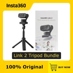 Insta360 Link 2 Tripod Bundle - AI Tracking,AI Noise-Canceling Mic,PTZ 4K Webcam for PC/Mac,Video Calls,Gaming,Streaming