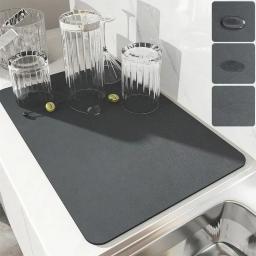 Kitchen Absorbent Tableware Placemats Rubber Drain Pad Heat Resistant Counter Mat Water Dispenser Machine Moisture-proof Mat