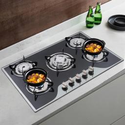 30 inch Gas Cooktop Stainless Steel 5 Burners NG/LPG Dual Fuel Gas Stovetop Gas Hob Cooktop