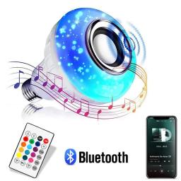 Bluetooth Music Remote Control Bulb with Speaker RGB Color Changing Light Bulb Lamp for Bedroom Party Christmas Halloween Decor