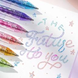 8 Color Christmas Pen Glitter Highlighter Gel Pens Double Line Outline Art Pen Marker Pens Bullet Diary Poster Card DIY Writing