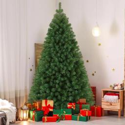 7.5FT Unlit Artificial Christmas Tree for Holiday Decoration, Premium Hinged Spruce Green Xmas Tree with 1346 Branch Tips