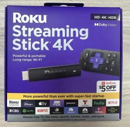 NEW Streaming Stick 4K | Portable Roku Streaming Device 4K/HDR/Dolby Vision, Roku Voice Remote, Free & Live TV