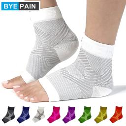 1Pair Sports Ankle Brace Compression Plantar Fasciitis Socks Sleeves, Foot & Arch Support. Heel Pain, Achilles Tendonitis Relief