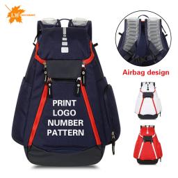 Customized basketball backpack with logo independent shoe compartment travel bag sports training bag printed name pattern