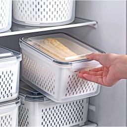 Fruit Storage Containers for Fridge with Removable Colander, Airtight Food Storage Container, Dishwasher Safe Produce Saver