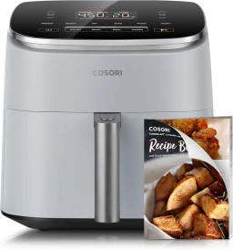 Air Fryer 9-in-1 Compact But Large 6 Qt 5 Fast Fan Speeds with 450F for Ultra Crsipy 95% Less Oil 100+ in-App Recipes Roast