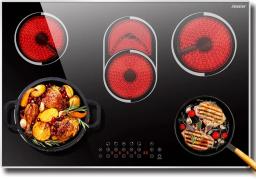 Electric Cooktop 30 Inch 5 Burners Built-in Ceramic Cooktop 30" Electric Stove Top with Glass Protection Metal Frame 9 Heating