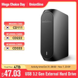 UnionSine 4TB 6TB 8TB 10TB 12TB 18TB 3.5"USB 3.2Gen HDD Compatible External Hard Disk PC/Desktop/Laptop/Mac/Xbox/Xbox One/PS4/TV