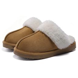 Shevalues Winter Fur Slippers For Women Fluffy Fuzzy House Slippers Memory Foam Plush Slippers Indoor Non-slip Cotton Slippers