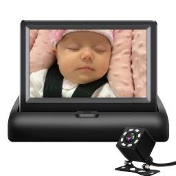 Car Baby Camera 4.3'' Car Monitor Infrared Night Vision Plug Play View Infant in Rear Facing Seat with Wide Crystal Clear View