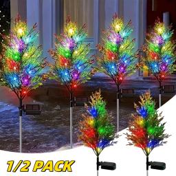 1/2 PCS Solar LED Tree Lights Multicolor Changing Waterproof Outdoor Halloween Christmas Decorations Ideal for Garden Patio Yard