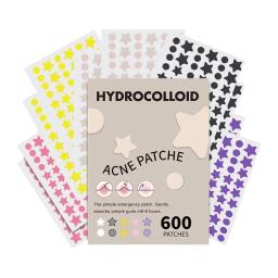 600pcs Large Size Star Acne Patch Mild Non-irritating Lightens Acne Hydrocolloid Acne Sticker For Blackheads Closed Comedones