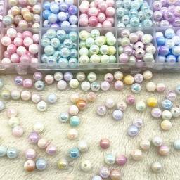 6mm 8mm 10mm Round Acrylic Pearl Beads Loose Spacer Beads for Jewelry Making DIY Bracelet Necklace Pendant Earrings