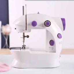 Mini Electric Sewing Machine Home Small Double Speed Household Portable Night Light Foot Pedal Straight Two Thread Beginner Kit