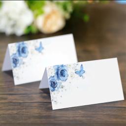 50 Pcs Wedding Handwritten Table Name Cards Engagement Party Name Place Cards Rose Butterfly Name Cards Event Party Supplies