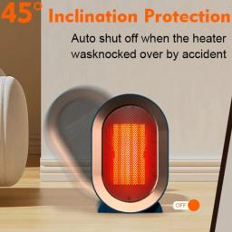 1200W PTC Ceramic Heater with 2 Modes,Portable Space Heater, Tip-Over & Overheat Protection, Quiet Fast Safety Heating