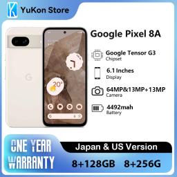 New Google Pixel 8a JP/US Version 6.1 inches Google Tensor G3 4492 mAh Wired, PD3.0 OLED 120Hz 64 MP 8GB 128GB&256GB SmartPhone