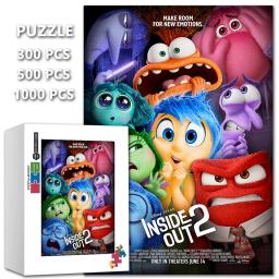 Disney Jigsaw Puzzles Inside Out2 300/500/1000 Pieces Pixar Animation Cartoon Puzzles for Adults Children Educational Toys Gifts