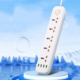 Surge Protector Power Strip 5 Outlets 4 USB Ports Electric Plug Socket Universal Widely Spaced Outlets Outlet Extender Indoor