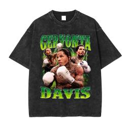 Tank Gervonta Davis T-shirts Vintage Washed Ali Jr T Shirt Oversized Short Sleeve Boxing Champion Tshirt Tops Tees Men Cotton