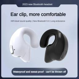 Open Ear Headphones, 10 Hours Playtime True Wireless Open Ear Earbuds with Ear Hooks, Air Conduction Headphones, Bluetooth 5.3,