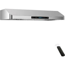 IKTCH 30 Inch Under Cabinet Range Hood with 900-CFM, 4 Speed Gesture Sensing&Touch Control Panel, Stainless Steel