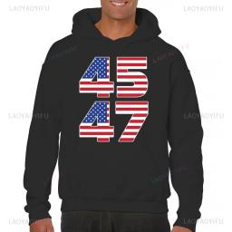 45 47 Donald Trump 2024 Take America Back Election - The Return Hoodie Funny Pro-Trump Fans Streetwear 4th of July Costume Gifts