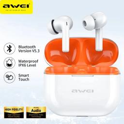 Awei T1 Pro TWS Wireless Earbuds Bluetooth 5.3 Earphone Deep Bass Earphones Sport Hifi Stereo With Mic IPX6 Waterproof Headset