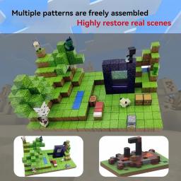 Magnetic Blocks-Build Mine World Set for Kids Puzzle for Toddlers Gifts Creative Construction Assembly Toys