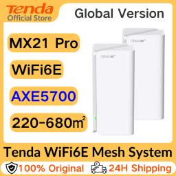 Tenda Nova Mesh MX21 Pro Wi-Fi 6E AXE5700 Whole Home Gigabit Router Tri-Band 6GHz 160MHz WiFi Router Repeater Range Extender