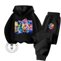 2024 Cartoon Inside Out Suitable for Children 3-14 Years Old Fall Winter Lightweight Durable Fashion Hoodie + Pants Tracksuit